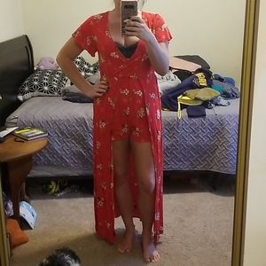 Floor length shorts romper